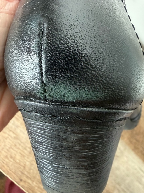 ROCKPORT Black Leather Cobb Hill Adele Shoes Shoeties Ridges Block Heel Size 9 - Picture 15 of 15